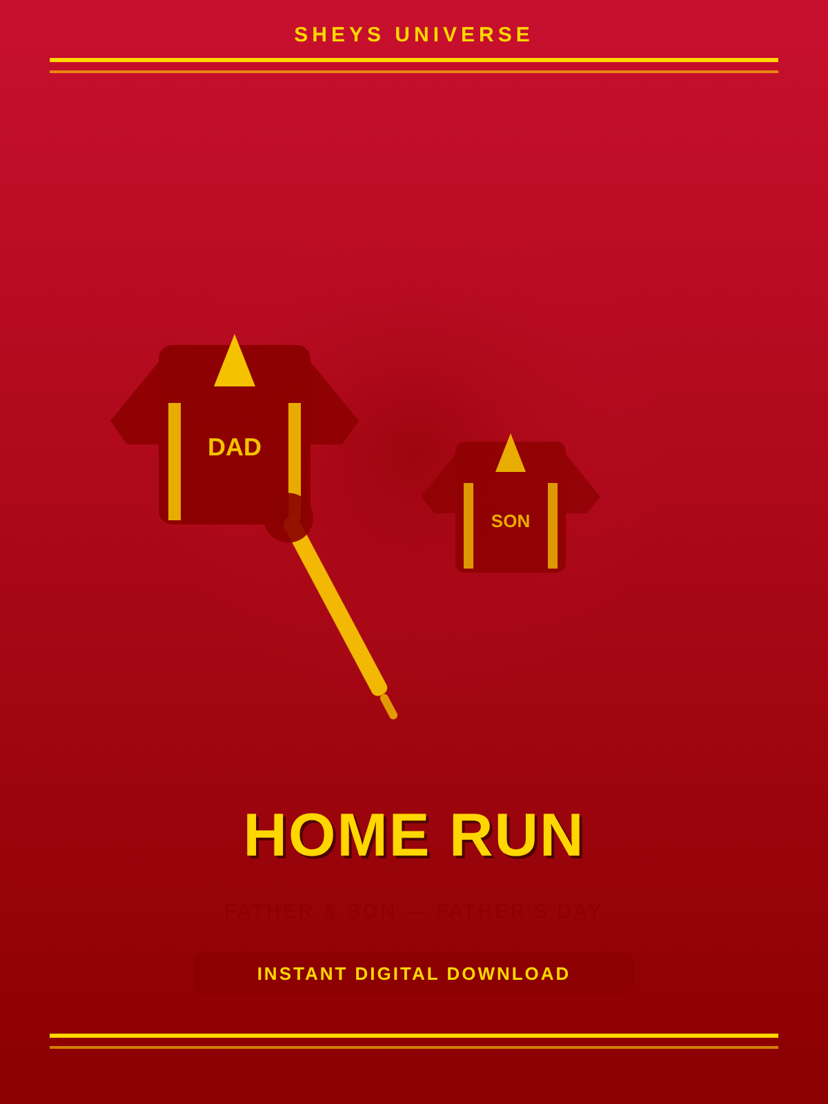 Home Run — Printable Wall Art Father Son Baseball Gift Ideas Family Print Instant Download